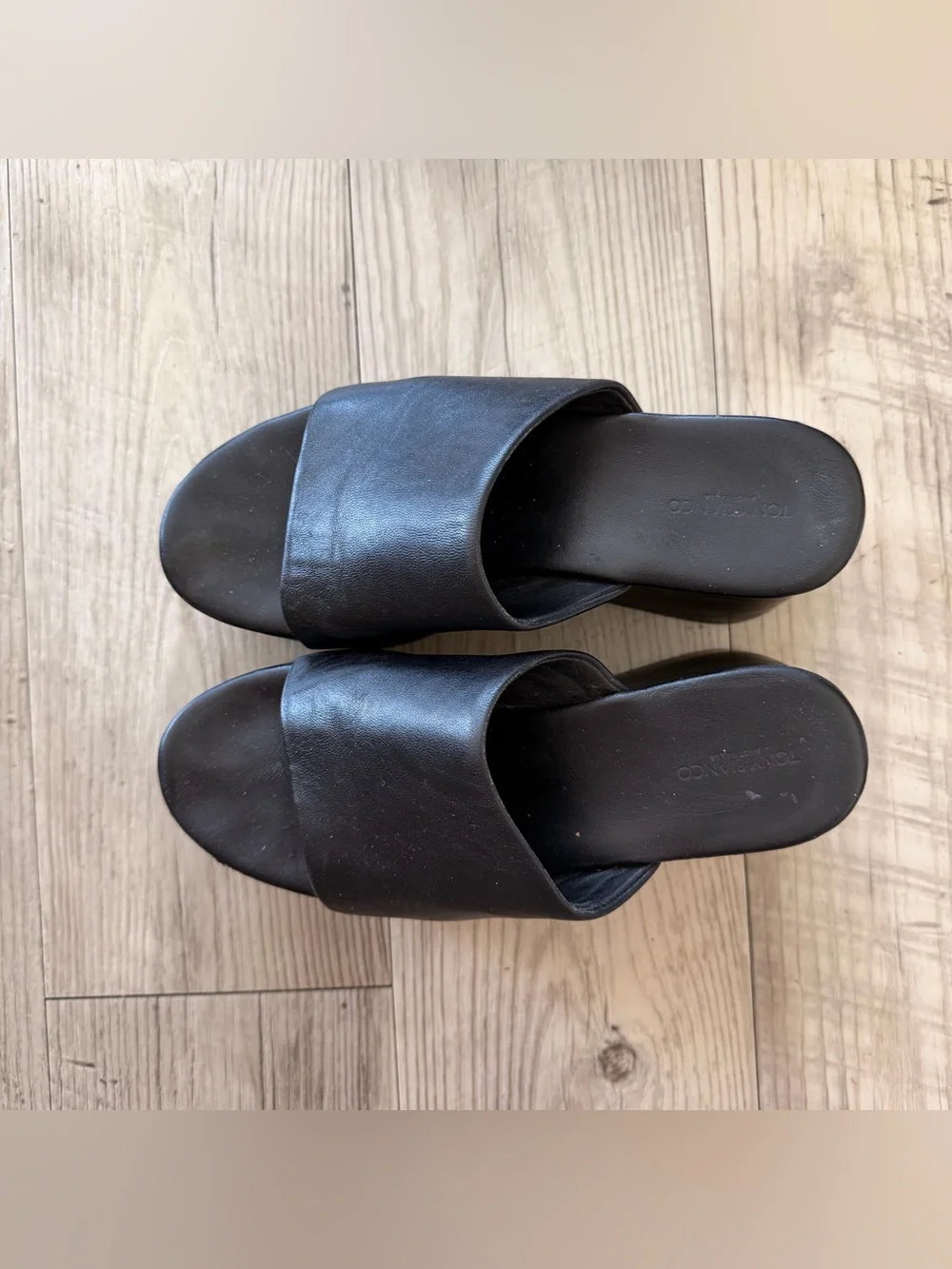 Tony Bianco black tegan platform in black sheep Nappa